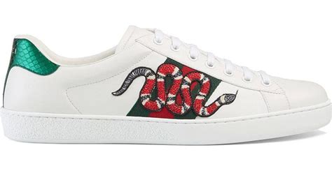 gucci ace embroidered snake|gucci sneakers ace leather.